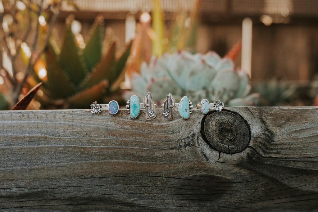 Bloom & Cactus Open Shank Rings