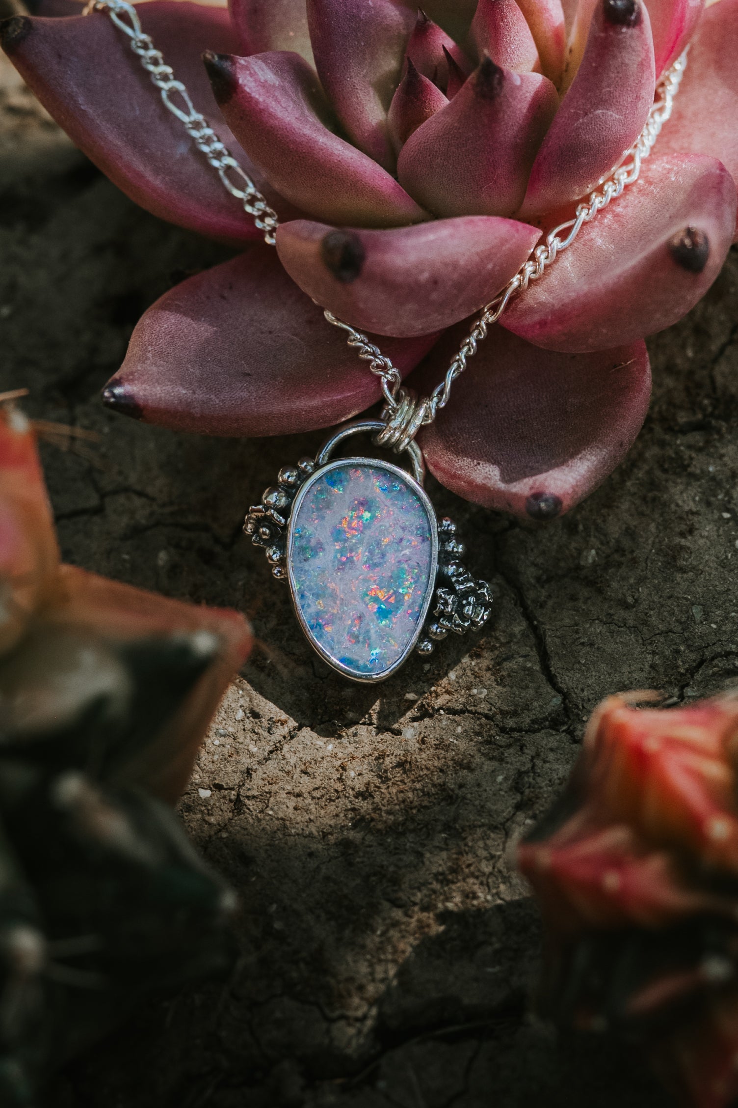 Australian Opal Blossom Necklace