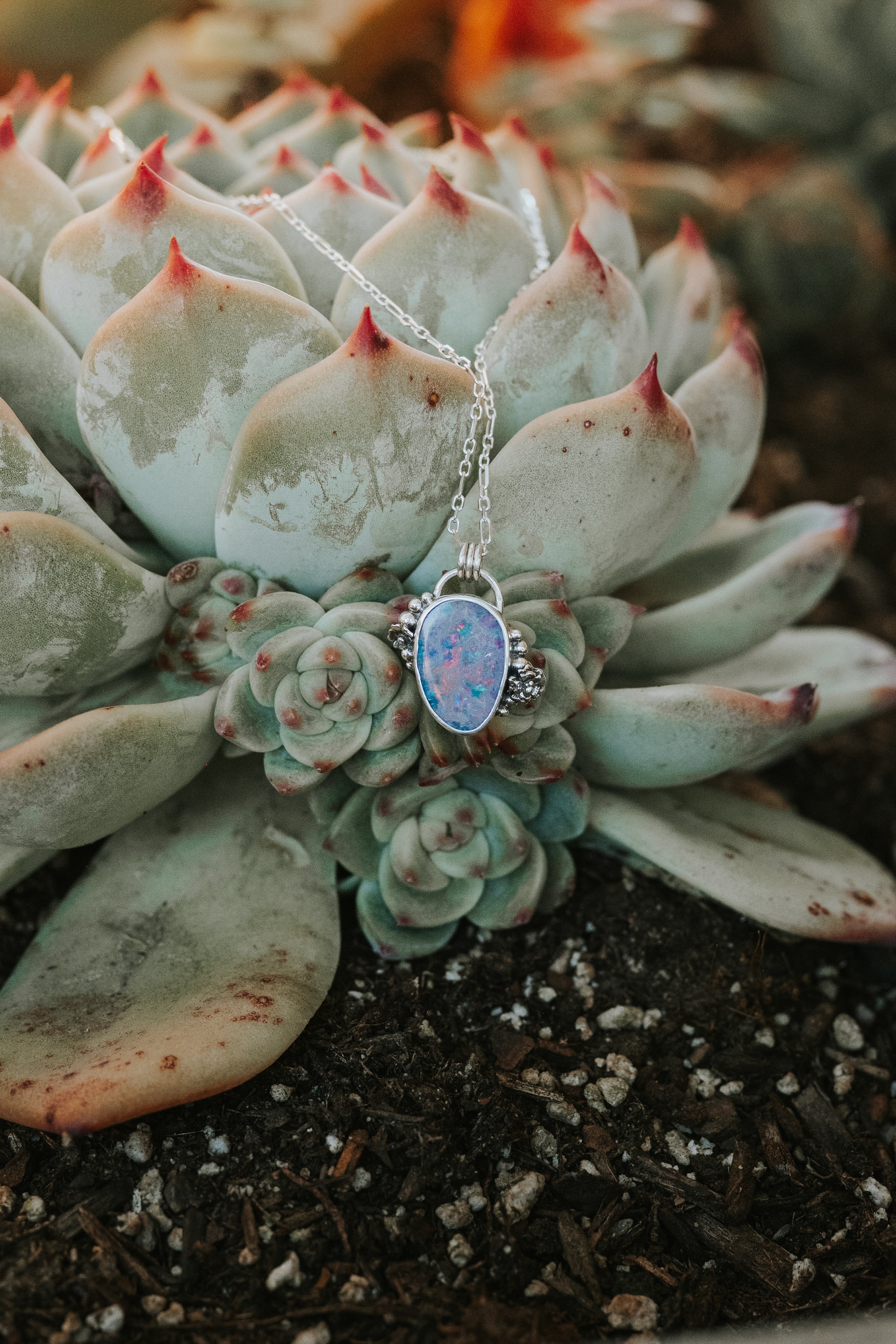 Australian Opal Blossom Necklace