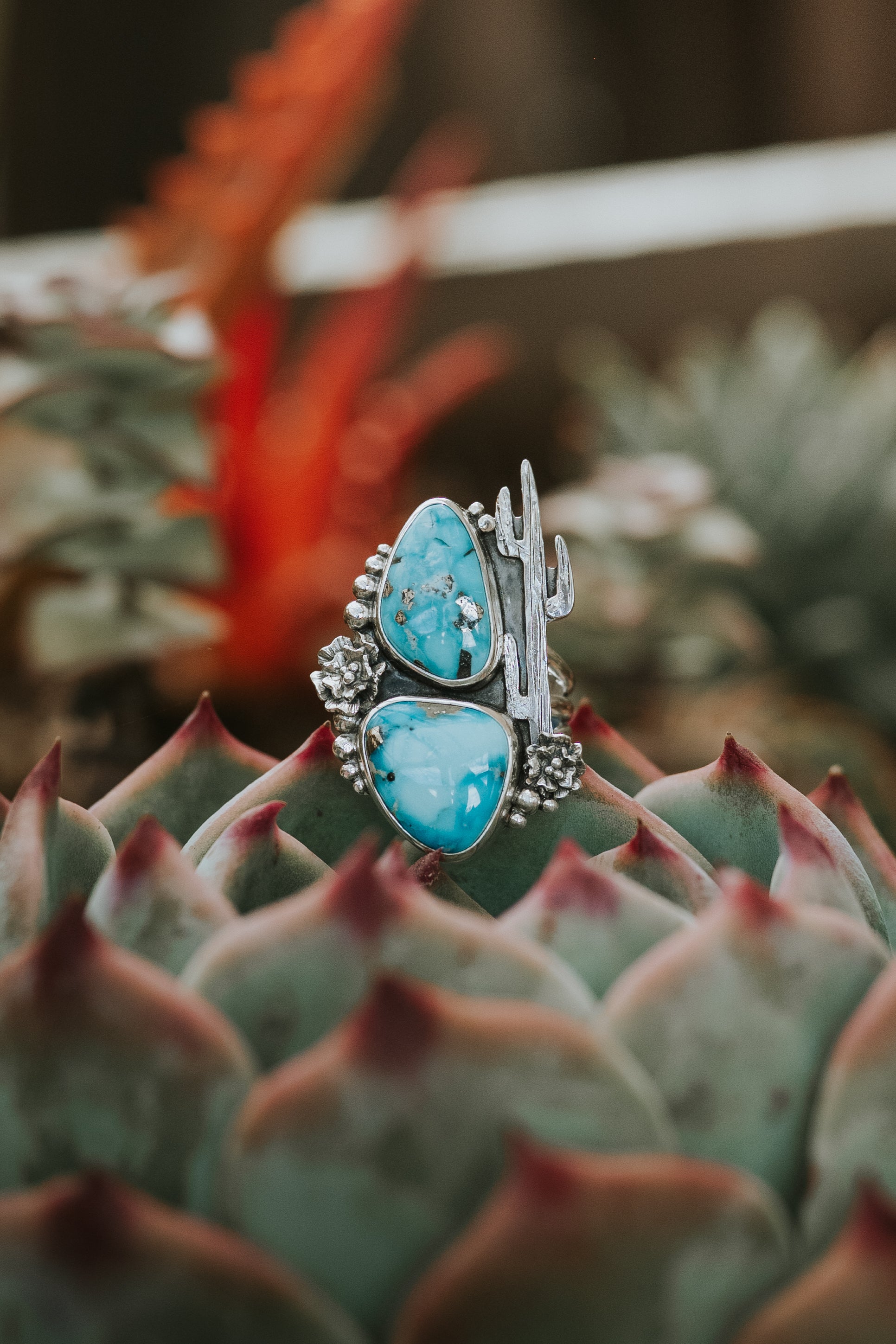 Blue Bird Double Desert Bloom Ring