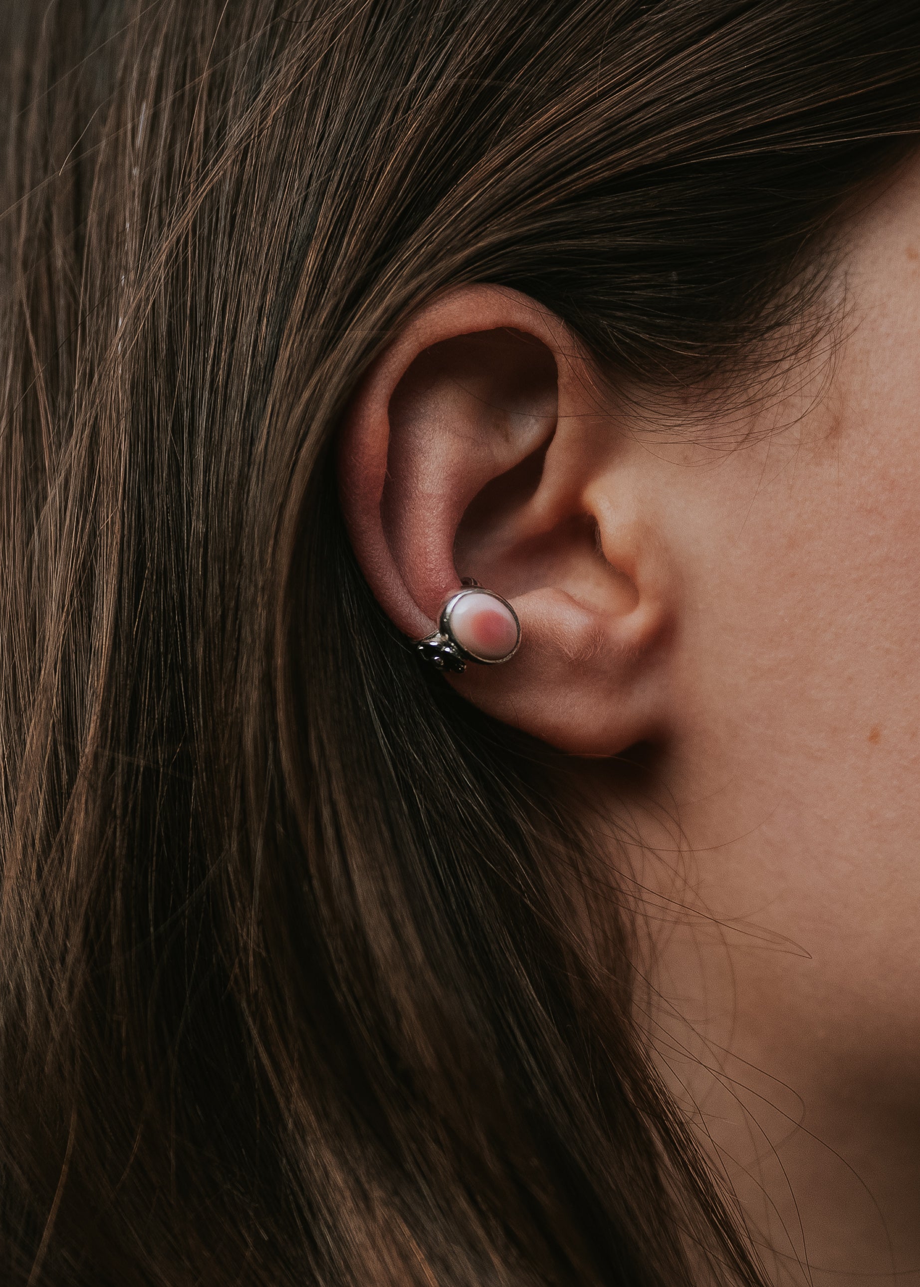 Kingman & Pink Conch Ear Cuffs