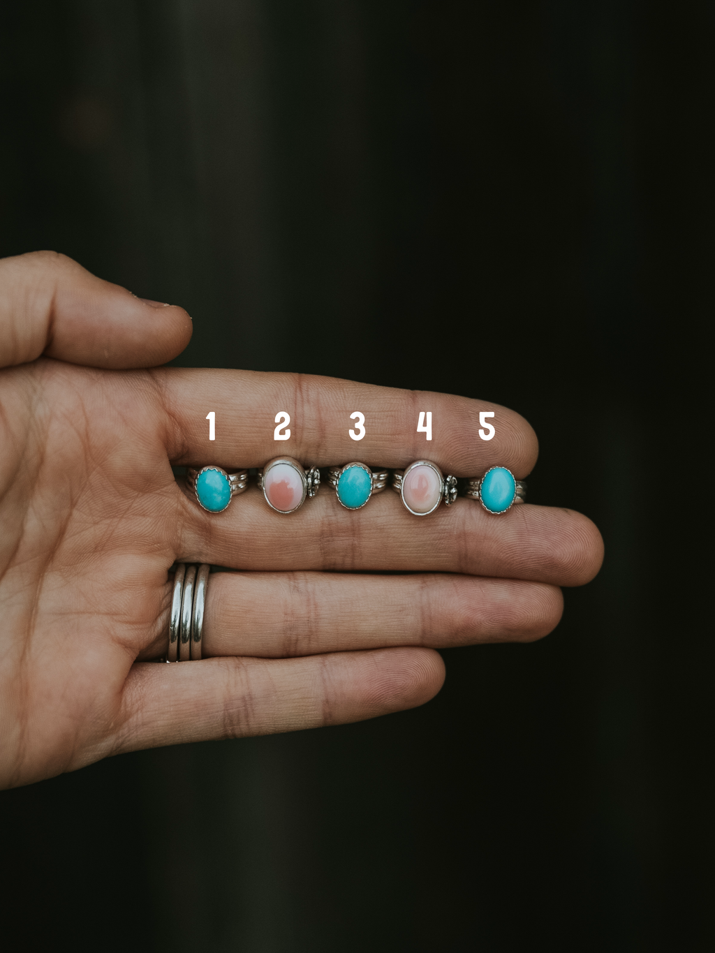 Kingman & Pink Conch Ear Cuffs