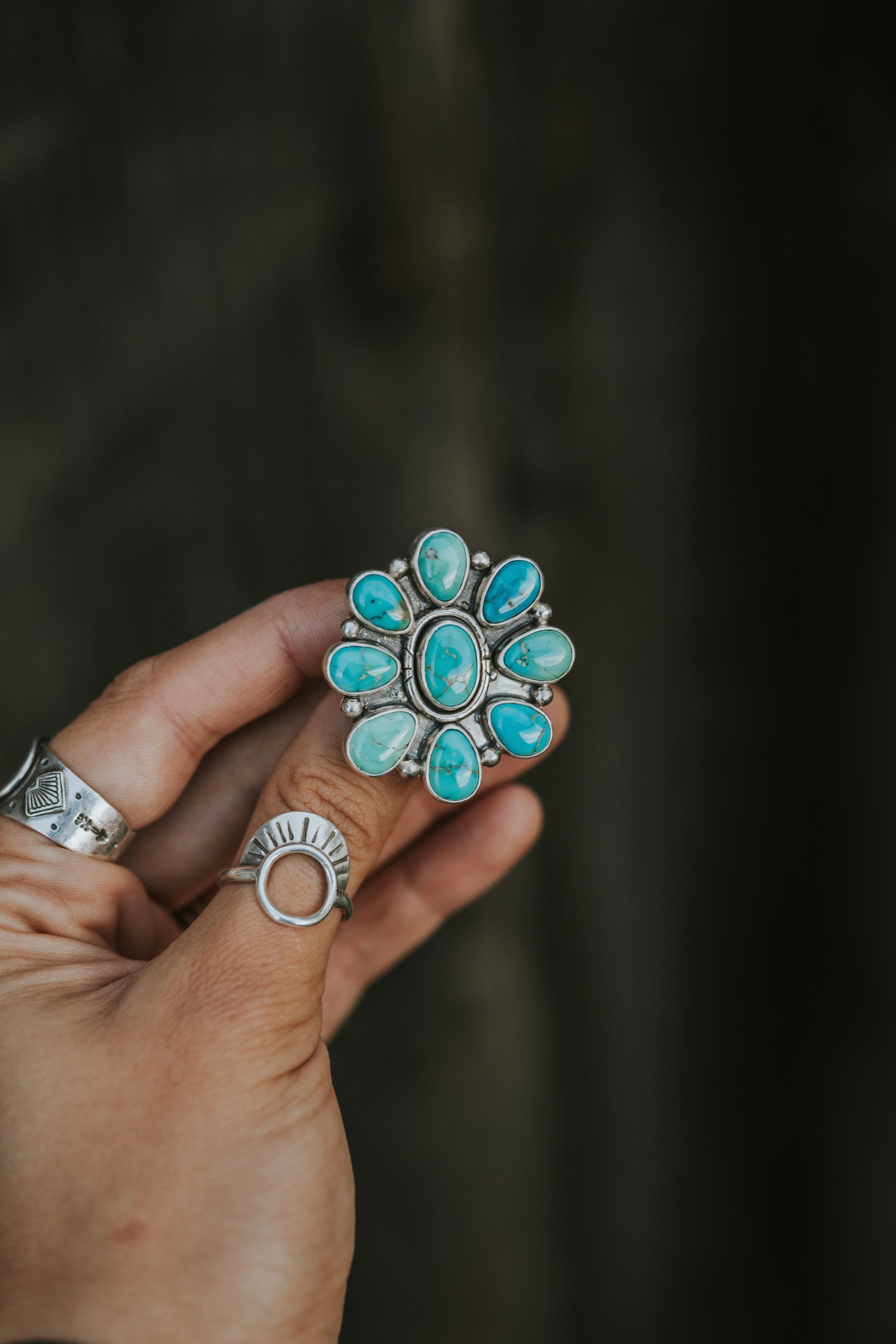 Lone Mountain Flower Cluster Ring